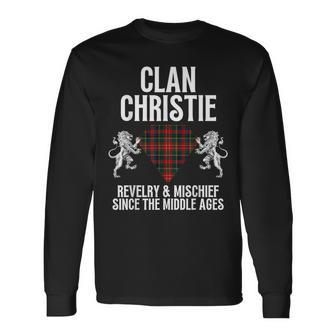 Christie Clan Scottish Name Coat Of Arms Tartan Family Party Long Sleeve T-Shirt - Seseable