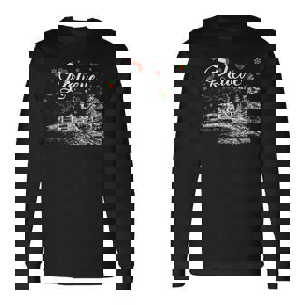 Christmas Believe North Pole Polar Express All Abroad Xmas Long Sleeve T-Shirt - Thegiftio