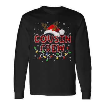 Christmas Cousin Crew Buffalo Plaid Family Xmas Pajamas Pjs Long Sleeve T-Shirt - Seseable