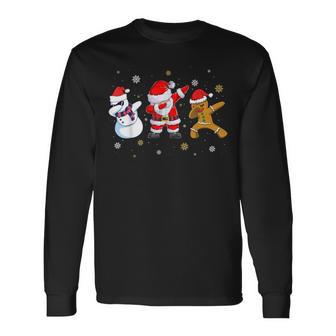 Christmas Dabbing Santa Claus Children Men Langarmshirts - Seseable