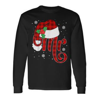 Christmas Mr And Mrs Claus Matching Pajamas Plaid Couples Long Sleeve T-Shirt - Monsterry