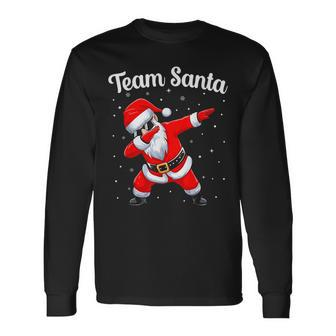 Christmas Team Santa Family Group Matching Dabbing Santa Long Sleeve T-Shirt | Mazezy