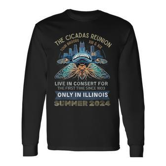 Cicada Concert Tour 2024 Illinois Cicada Broods Long Sleeve T-Shirt - Monsterry DE