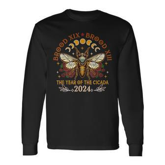 Cicada Lover Brood Xix Brood Xiii Year Of The Cicada 2024 Long Sleeve T-Shirt | Mazezy