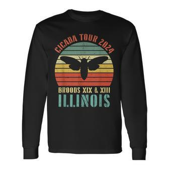 Cicada Tour 2024 Illinois Insect Invasion Year Of The Cicada Long Sleeve T-Shirt - Seseable