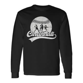 Cincinnati Cities Baseball Lover Baseball Fans Women Long Sleeve T-Shirt | Mazezy