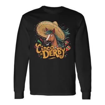Cinco De Derby Derby Party Horse Long Sleeve T-Shirt - Seseable