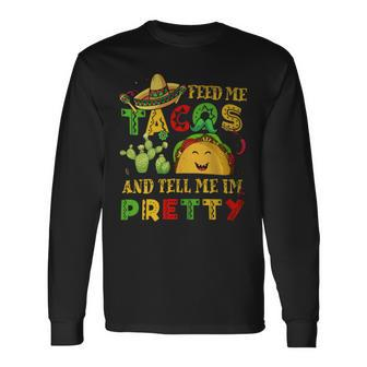 Cinco De Mayo Feed Me Taco Tell Pretty Kid Boy Toddler Long Sleeve T-Shirt - Monsterry