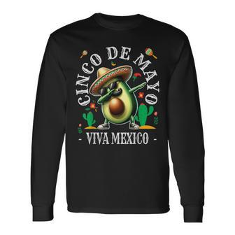 Cinco De Mayo Fiesta Camisa Avocado 5 De Mayo Viva Mexico Long Sleeve T-Shirt - Monsterry UK