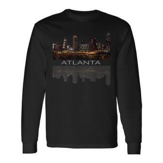 City Of Atlanta Nightlife Georgia Skyline Cityscape Love Atl Long Sleeve T-Shirt - Monsterry AU