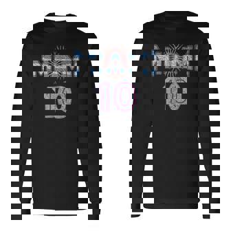 City Of Miami Argentina Blue Pink Sun 10 Flag Long Sleeve T-Shirt - Seseable