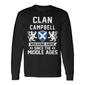 Clan Campbell Scottish Family Scotland Fathers Long Sleeve T-Shirt - Seseable