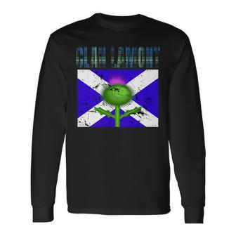 Clan Lamont Tartan Scottish Family Name Scotland Pride Long Sleeve T-Shirt - Seseable