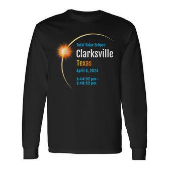 Clarksville Texas Tx Total Solar Eclipse 2024 1 Long Sleeve T-Shirt | Mazezy