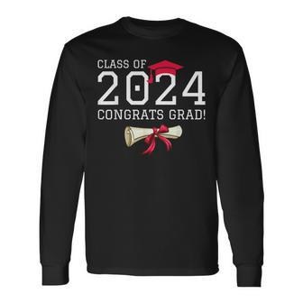 Class Of 2024 Congrats Grad Congratulations Graduate Long Sleeve T-Shirt - Thegiftio UK