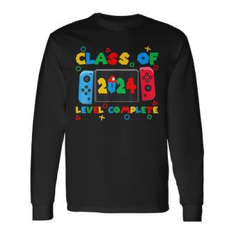Class Of 2024 Level Complete Video Gamer Senior Graduation Long Sleeve T-Shirt | Mazezy UK