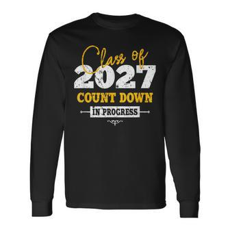 Class Of 2027 Count Down Grad First Day Sophomore Long Sleeve T-Shirt - Monsterry CA