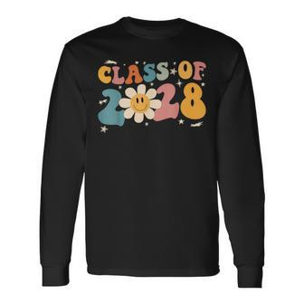 Class Of 2028 Grow With Me Graduation First Day Of School Long Sleeve T-Shirt - Monsterry DE