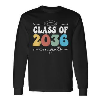 Class Of 2036 Kindergarten First Day Graduation Grow With Me Long Sleeve T-Shirt - Monsterry DE