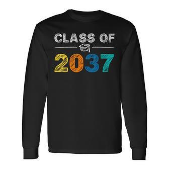 Class Of 2037 Grow With Me First Day Of School Graduation Long Sleeve T-Shirt - Monsterry