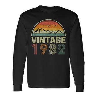 Classic 42Nd Birthday Idea Vintage 1982 Long Sleeve T-Shirt - Monsterry