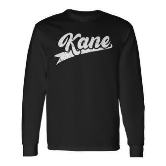Classic 70S Retro Name Kane Long Sleeve T-Shirt - Seseable