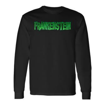 Classic Frankenstein Vintage Horror Movie Monster Graphic Long Sleeve T-Shirt - Monsterry