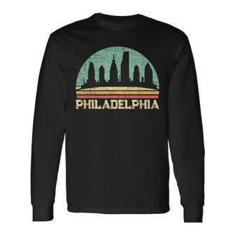 Classic Retro Vintage Philadelphia City Pennsylvania Long Sleeve T-Shirt - Monsterry AU