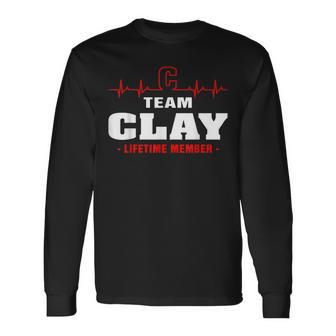 Clay Surname Family Last Name Team Clay Lifetime Member Long Sleeve T-Shirt - Seseable
