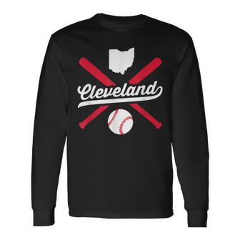 Cleveland Baseball Vintage Ohio Pride Navy Blue Love City Long Sleeve T-Shirt - Monsterry UK