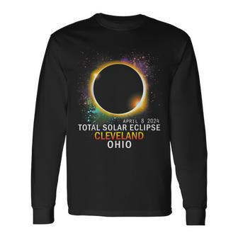 Cleveland Ohio Total Solar Eclipse April 8 2024 Long Sleeve T-Shirt | Mazezy