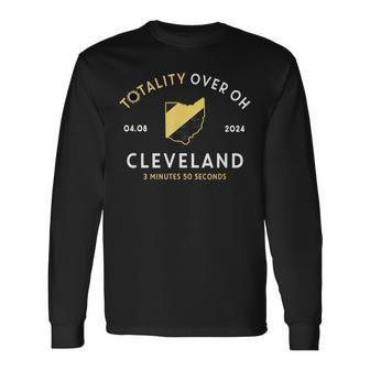 Cleveland Ohio Total Solar Eclipse Totality April 8 2024 Long Sleeve T-Shirt - Monsterry UK