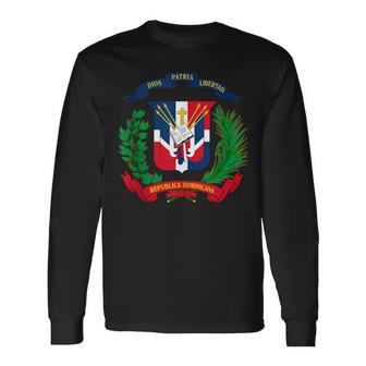 Coat Of Arms Republica Dominicana Bandera Dominican Flag Long Sleeve T-Shirt - Monsterry AU