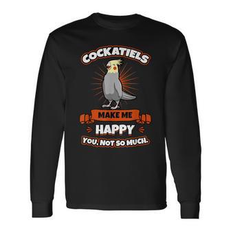 Cockatiel Cockatoo Lutino Weiro Bird Parrot Quarrion Tiel Long Sleeve T-Shirt - Monsterry