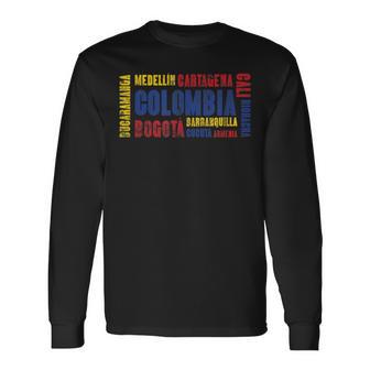 Colombia Football Cafetero Soccer Bogota Cali Medellin Flag Long Sleeve T-Shirt - Monsterry AU