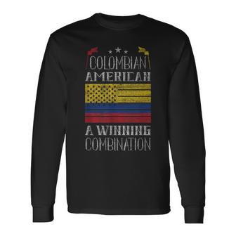 Colombian American A Winning Combination Colombia Pride Long Sleeve T-Shirt - Monsterry UK