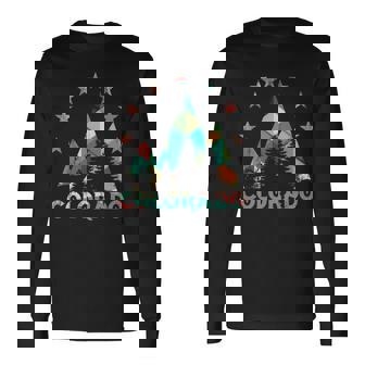 Colorado Mountains Pine Trees And Elk Poly Long Sleeve T-Shirt | Mazezy