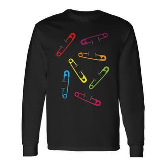 Colored Safety Pins Of Solidarity Long Sleeve T-Shirt - Monsterry UK