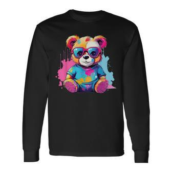 Colorful Teddy Bear Long Sleeve T-Shirt - Seseable