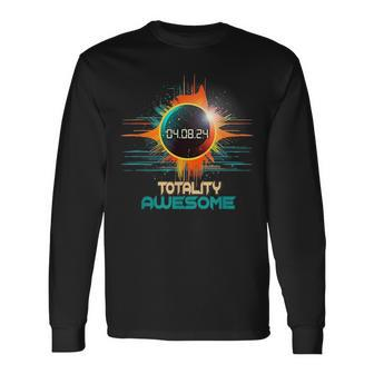Colorful Total Solar Eclipse 2024 Totality Awesome Long Sleeve T-Shirt - Seseable
