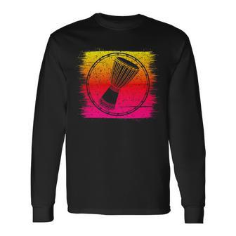 Cool Djembe Drummer Reggae African Drumming For Drum Lover Long Sleeve T-Shirt - Monsterry AU