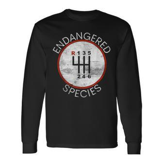 Cool Endangered Species Manual Gearbox Stick Shift 6 Speed Long Sleeve T-Shirt - Monsterry AU