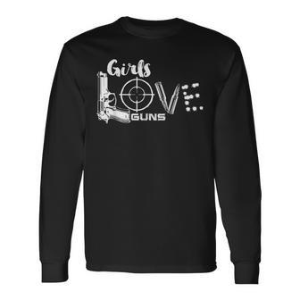 Cool Girls Love Guns Female Shooter Women Long Sleeve T-Shirt - Monsterry UK