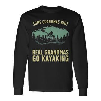 Cool Kayaking For Grandma Mom Kayaker Boating Kayak Boating Long Sleeve T-Shirt | Mazezy
