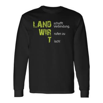 Cool Land Creates Connection Wir Rufen Zu Tisch Farmers Langarmshirts - Seseable