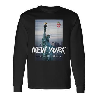 Cool New York City Statue Of Liberty T New York City Long Sleeve T-Shirt - Monsterry