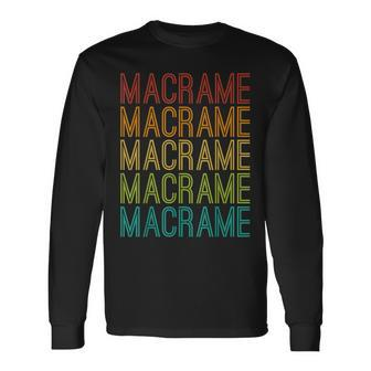Cool Vintage Retro Macrame Long Sleeve T-Shirt - Monsterry UK