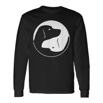 Cool Yin Yang Dog Cute Labrador White Ink Long Sleeve T-Shirt - Monsterry UK