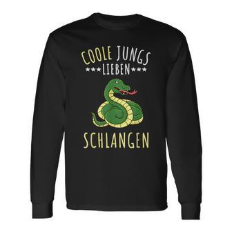 Coole Jungs Lieben Schlangen Geschenk Langarmshirts - Geschenkecke