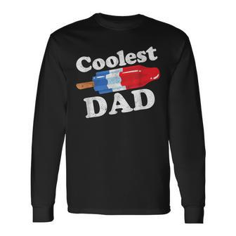 Coolest Dad Popsicle Bomb Retro 80S Pop Fathers Long Sleeve T-Shirt - Monsterry CA